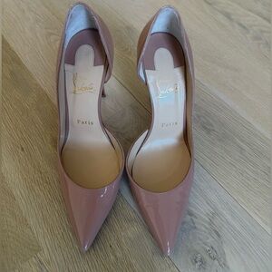 Christian Louboutin Iriza
100 mm Pumps
Patent Calf - Blush 
Only worn 5 times